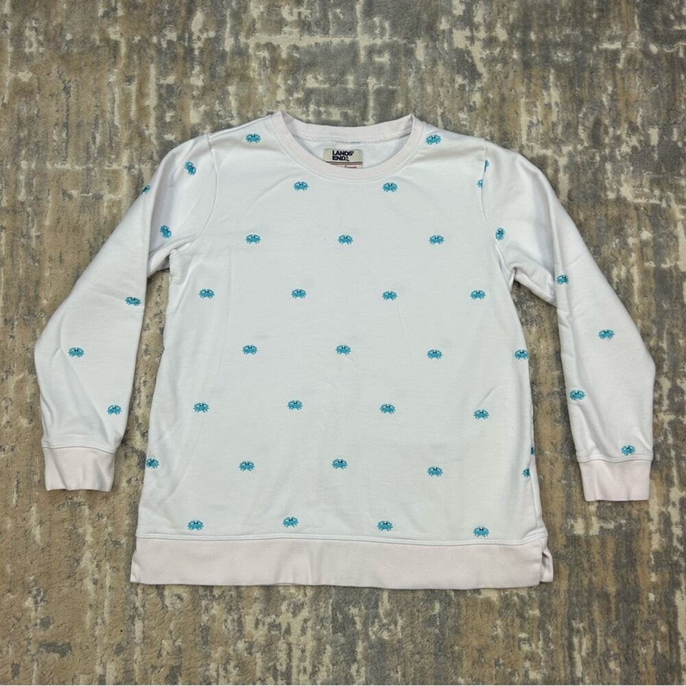 Land's End Embroidered Crab Serious Sweats Sweatshirt Small